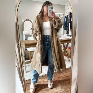 Vintage Forecaster of Boston size 11/12 Luxury Fur Look Brown Coat Faux Fur